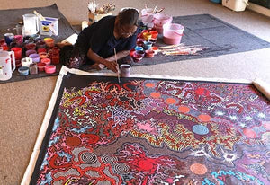 Grandmother CountryOriginal Aboriginal ArtGabriella Possum NungurrayiBoomerang Art