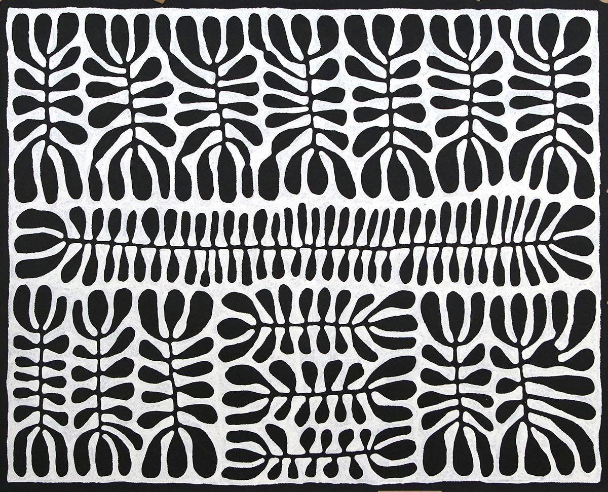 Uwalki Watiya TjutaOriginal Aboriginal ArtMitjili Napurrula (1945 - 2019)Boomerang Art