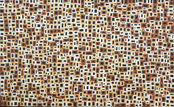 Awelye - Women' CeremonyOriginal Aboriginal ArtAbie Loy KemarreBoomerang Art