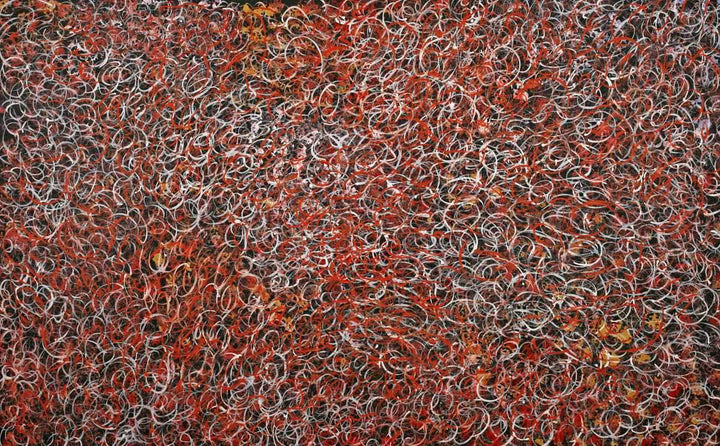 Mountain Devil Lizard DreamingOriginal Aboriginal ArtKathleen Petyarre (c.1938 to 2018)Boomerang Art