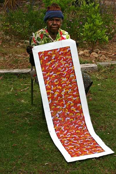 Awelye - Women's CeremonyOriginal Aboriginal PaintingGalya PwerleBoomerang Art