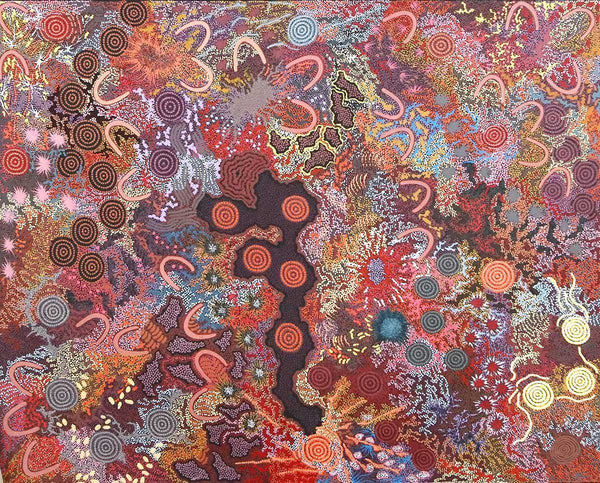 Grandmother CountryOriginal Aboriginal ArtGabriella Possum NungurrayiBoomerang Art