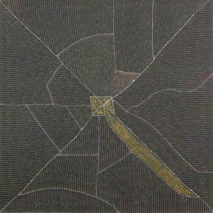 Mountain Devil Lizard DreamingOriginal Aboriginal ArtKathleen Petyarre (c.1938 to 2018)Boomerang Art