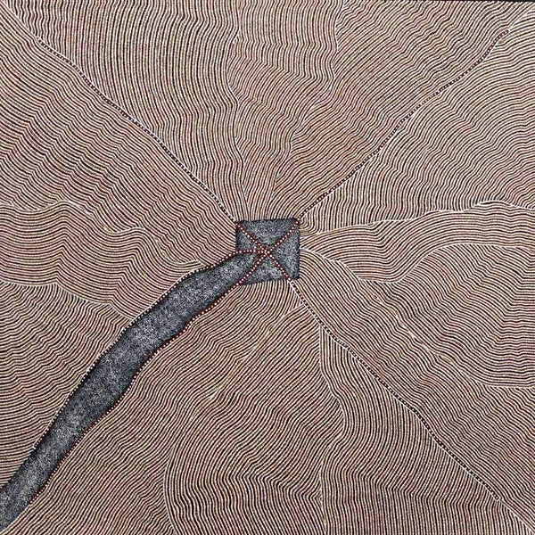 Mountain Devil Lizard DreamingOriginal Aboriginal ArtKathleen Petyarre (c.1938 to 2018)Boomerang Art