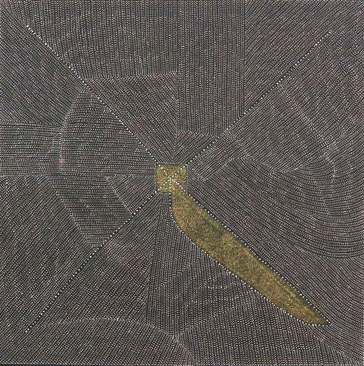 Mountain Devil Lizard DreamingOriginal Aboriginal ArtKathleen Petyarre (c.1938 to 2018)Boomerang Art