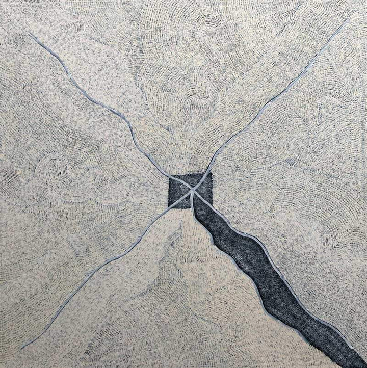 Mountain Devil Lizard DreamingOriginal Aboriginal ArtKathleen Petyarre (c.1938 to 2018)Boomerang Art