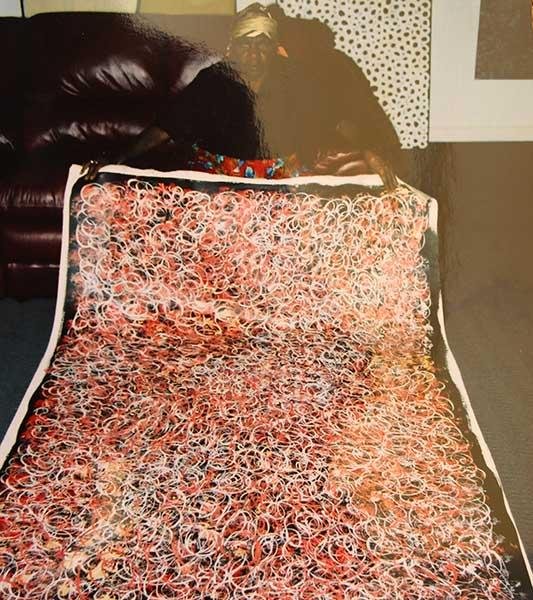 Mountain Devil Lizard DreamingOriginal Aboriginal ArtKathleen Petyarre (c.1938 to 2018)Boomerang Art