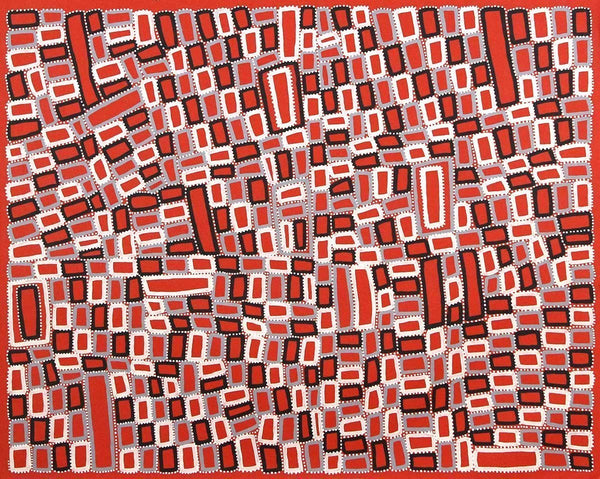 Tingari DreamingOriginal Aboriginal ArtWalala TjapaltjarriBoomerang Art