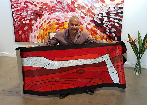 Waterfall DreamingOriginal Aboriginal ArtKurun WarunBoomerang Art