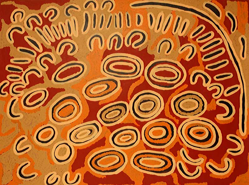 Women's CeremonyOriginal Aboriginal ArtTjunkiya Kamayi Napaltjarri (1927-2009)Boomerang Art