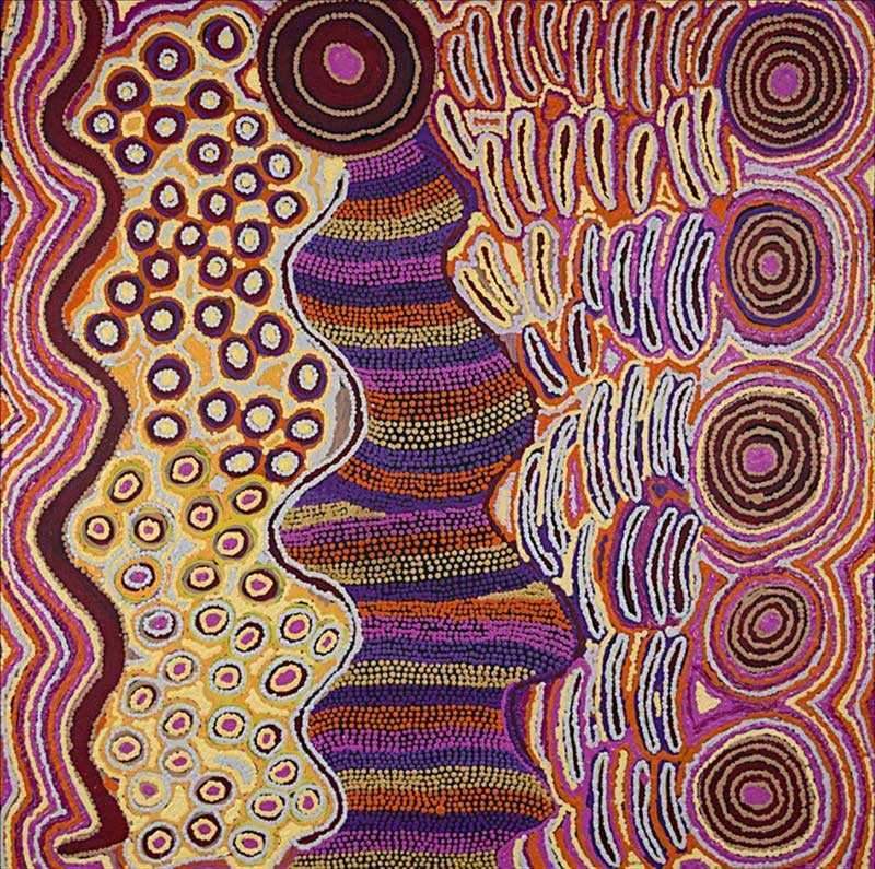 Lappi LappiOriginal Aboriginal ArtAlice Nampijinpa MichaelsBoomerang Art