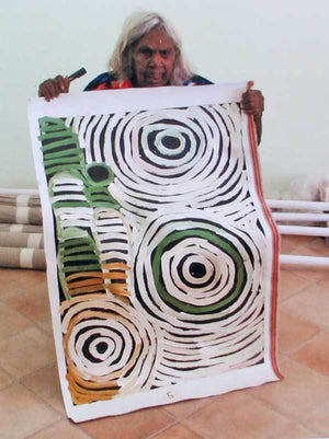 Awelye - Women's CeremonyOriginal Aboriginal PaintingMinnie Pwerle (1910-2006)Boomerang Art