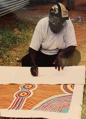 Awelye - Women's CeremonyOriginal Aboriginal ArtAda Bird Petyarre (1930-2009)Boomerang Art