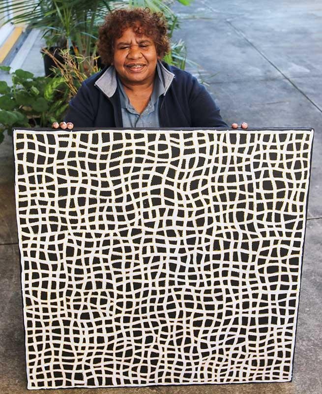 Awelye - Women' CeremonyOriginal Aboriginal ArtAbie Loy KemarreBoomerang Art