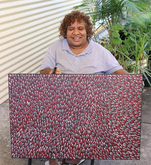 Bush Medicine LeavesOriginal Aboriginal ArtAbie Loy KemarreBoomerang Art