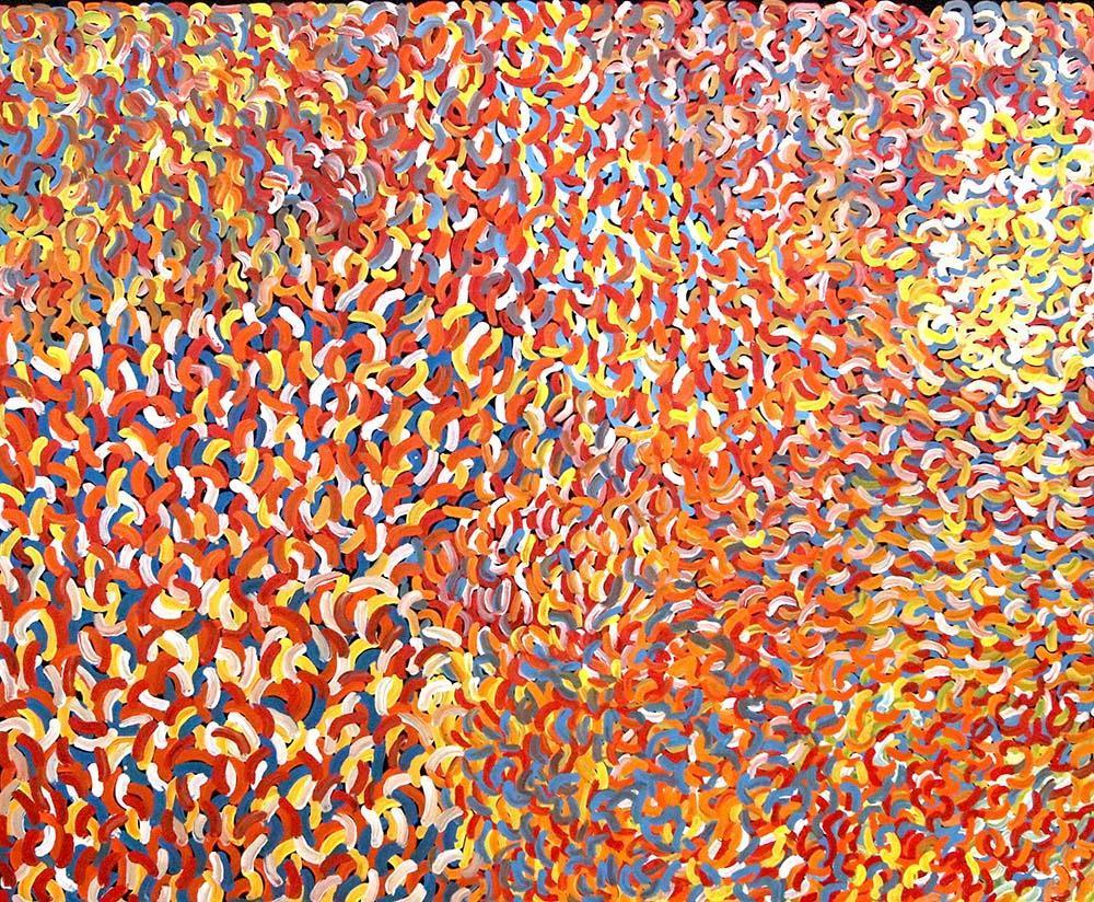 Grass SeedsOriginal Aboriginal ArtGalya PwerleBoomerang Art