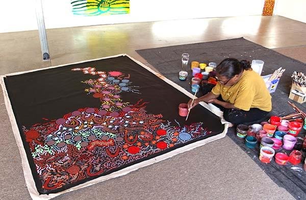 Grandmother Country On HoldOriginal Aboriginal ArtGabriella Possum NungurrayiBoomerang Art