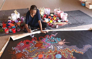 Grandmother CountryOriginal Aboriginal ArtGabriella Possum NungurrayiBoomerang Art
