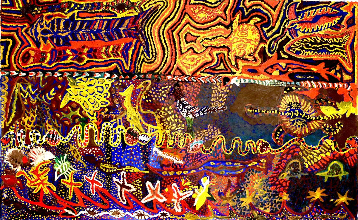 Palm SpringOriginal Aboriginal ArtJanet DreamerBoomerang Art