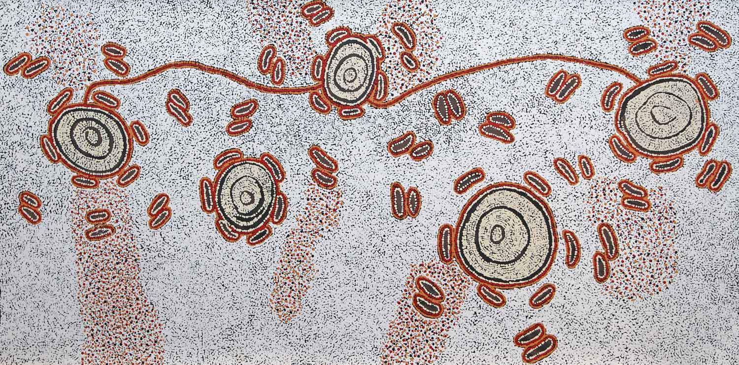 Flying Ant DreamingOriginal Aboriginal ArtKara RossBoomerang Art