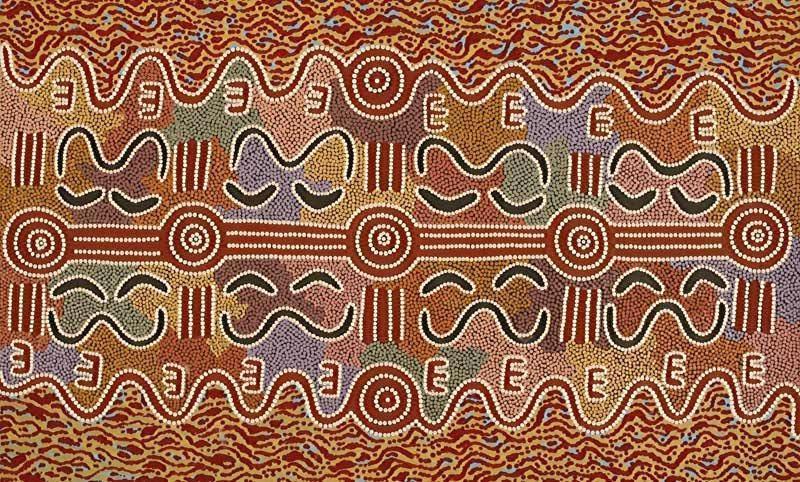 UntitledOriginal Aboriginal ArtMichael Nelson JagamarraBoomerang Art