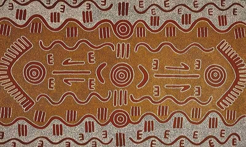 UntitledOriginal Aboriginal ArtMichael Nelson JagamarraBoomerang Art