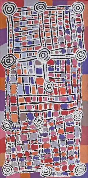 Water DreamingOriginal Aboriginal ArtMickey Jampijinpa SingletonBoomerang Art