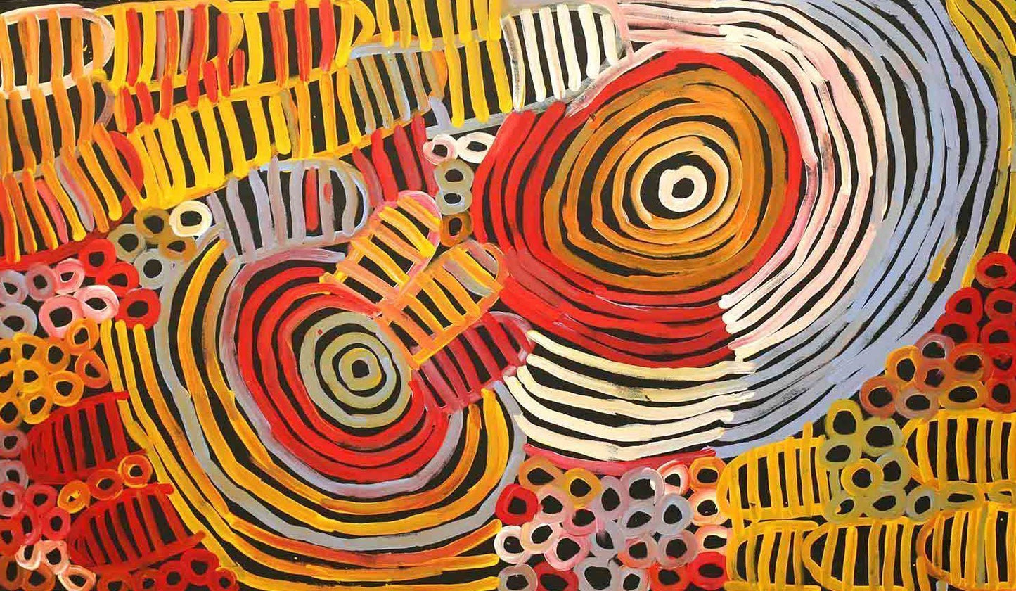 Awelye - Women's CeremonyOriginal Aboriginal PaintingMinnie Pwerle (1910-2006)Boomerang Art