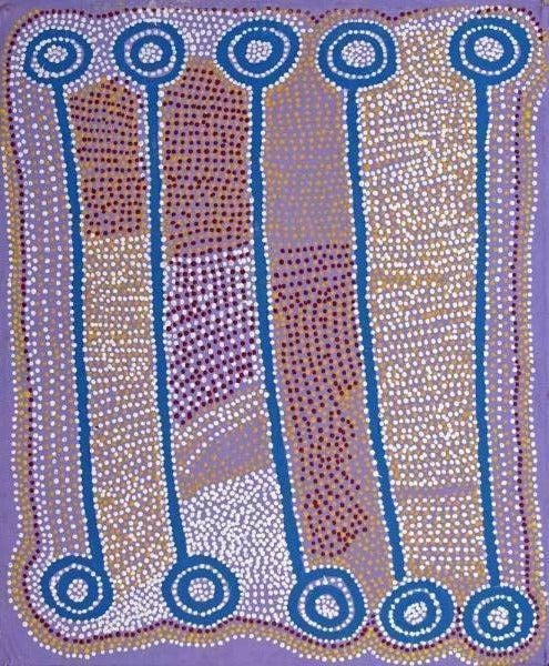 NGAPA TJUKURRPAOriginal Aboriginal ArtShorty Jangala Robertson (1925-2014)Boomerang Art