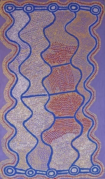 NGAPA TJUKURRPAOriginal Aboriginal ArtShorty Jangala Robertson (1925-2014)Boomerang Art