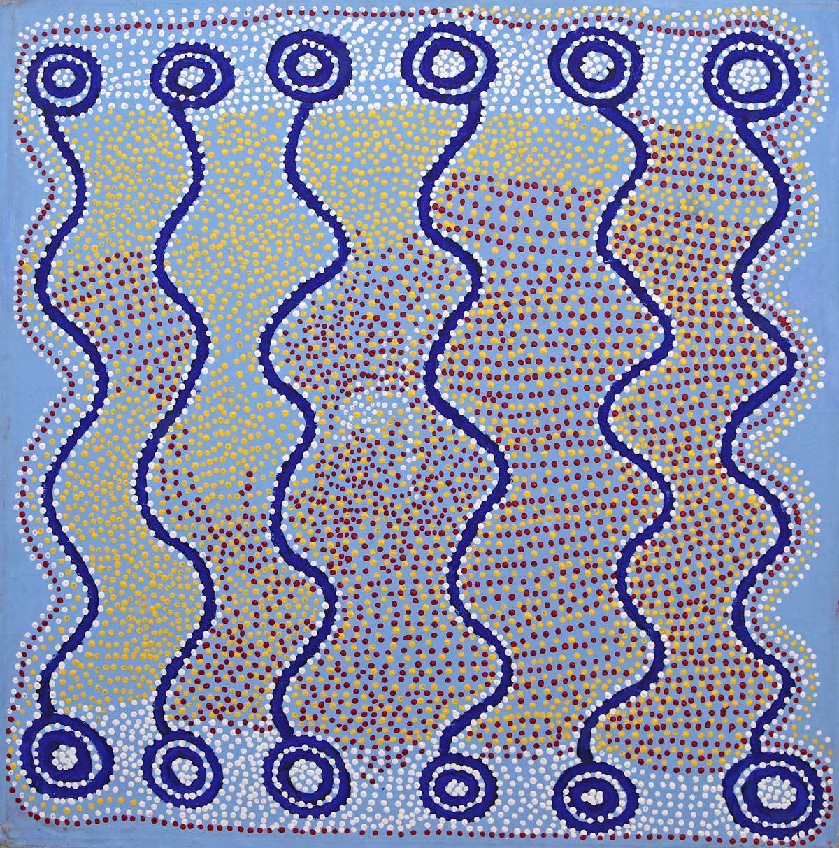 NGAPA TJUKURRPAOriginal Aboriginal ArtShorty Jangala Robertson (1925-2014)Boomerang Art