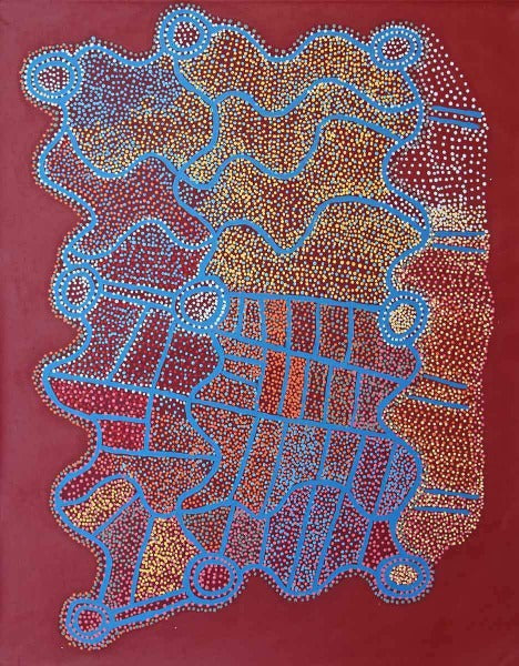 NGAPA TJUKURRPAOriginal Aboriginal ArtShorty Jangala Robertson (1925-2014)Boomerang Art