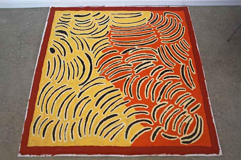 Women's CeremonyOriginal Aboriginal ArtTjunkiya Kamayi Napaltjarri (1927-2009)Boomerang Art