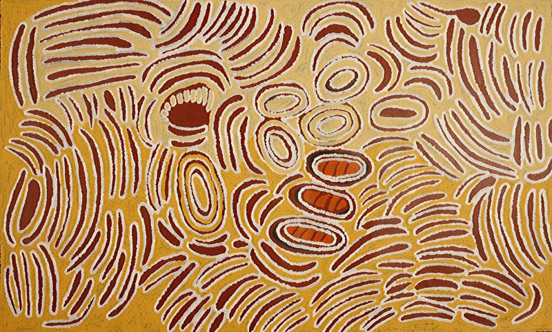 Women's CeremonyOriginal Aboriginal ArtTjunkiya Kamayi Napaltjarri (1927-2009)Boomerang Art