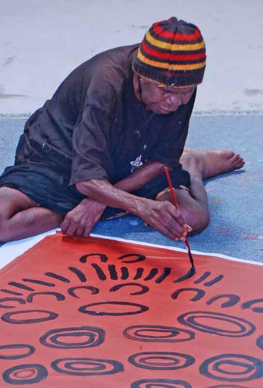 Women's CeremonyOriginal Aboriginal ArtTjunkiya Kamayi Napaltjarri (1927-2009)Boomerang Art