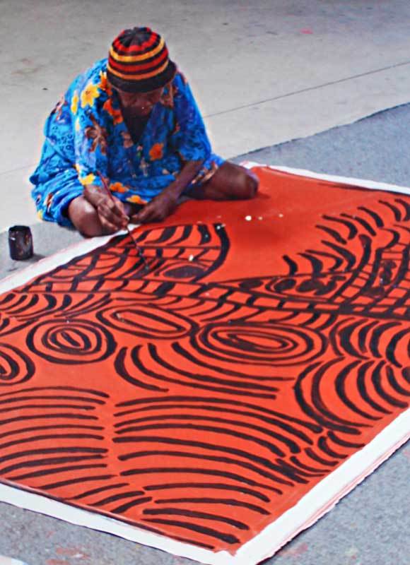 Women's CeremonyOriginal Aboriginal ArtTjunkiya Kamayi Napaltjarri (1927-2009)Boomerang Art